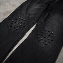 Studded Twisted Flare Jeans